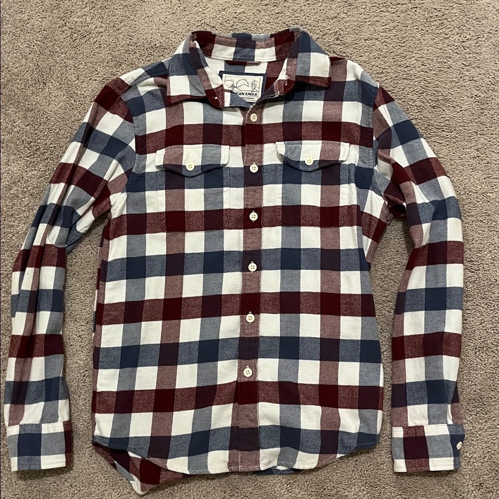 American Eagle Outfitters Plaid Shirt - Red, Blue, White